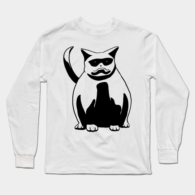 Emotional Cat Black Long Sleeve T-Shirt by penciltrooper